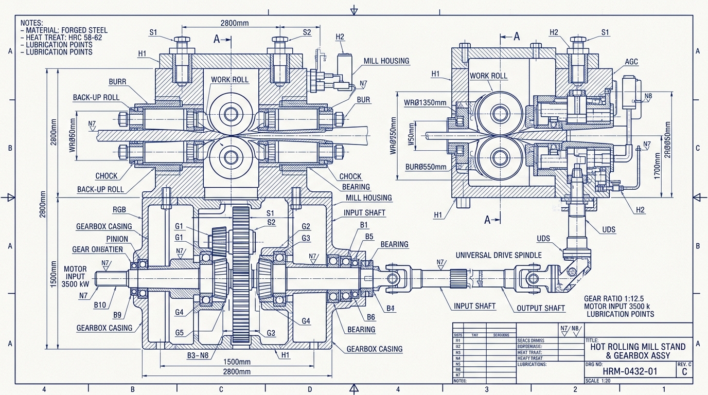 CAD Drawing: Intermediate Continuous Mill Stands